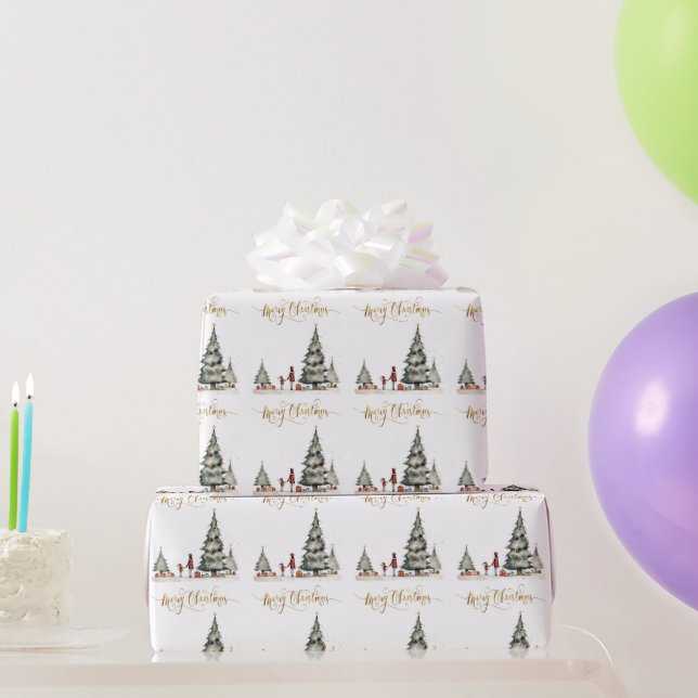 Christmas presents under the tree wrapping paper (Party Gifts)
