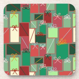Christmas Presents with Ribbons and Bows Coaster