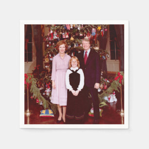 Christmas President James Jimmy Carter White House Napkin