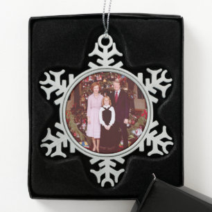 Christmas President James Jimmy Carter White House Snowflake Pewter Christmas Ornament