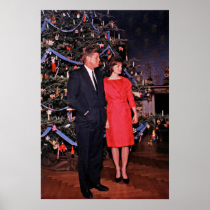 Christmas President John & Jacqueline Kennedy Poster