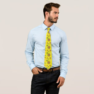 Christmas Pretzel – Funny Holiday Yellow Pattern Tie