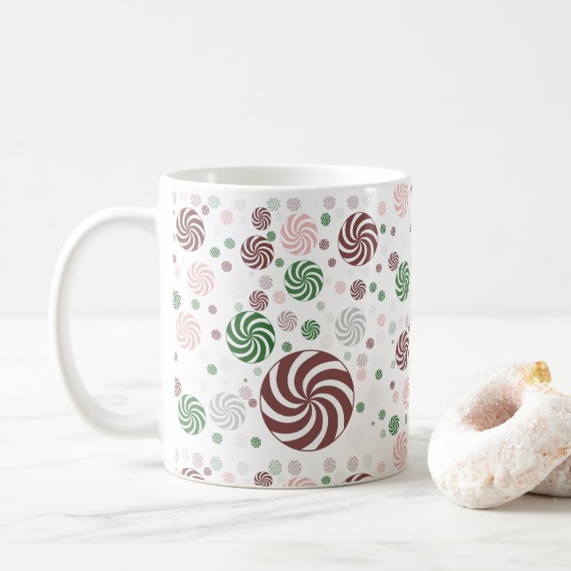 Christmas Pretzel Pattern Coffee Mug – Cute Cup (With Donut)
