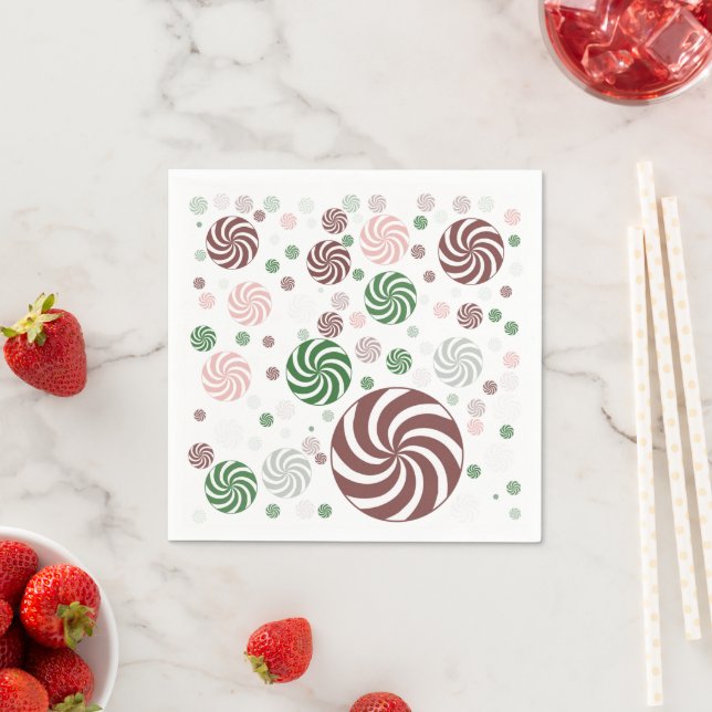 Christmas Pretzel Pattern – Festive Foodie Holiday Napkin (Insitu)