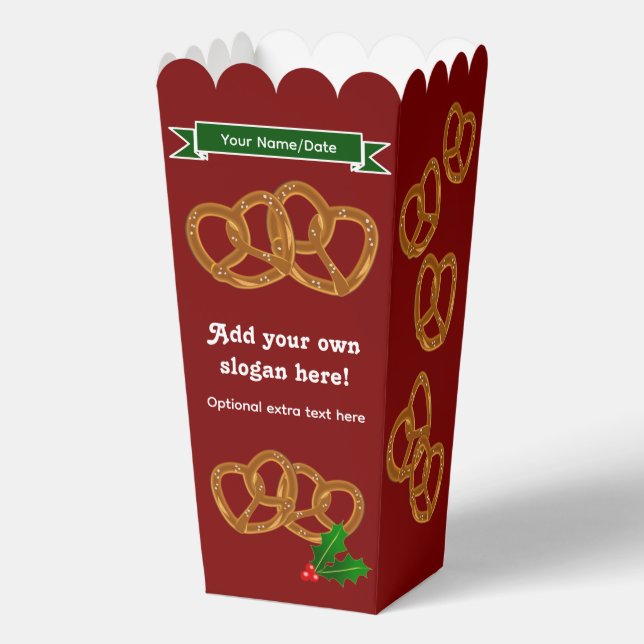 Christmas Pretzels - Fun Festive Holiday Snacking Favour Box (Front)