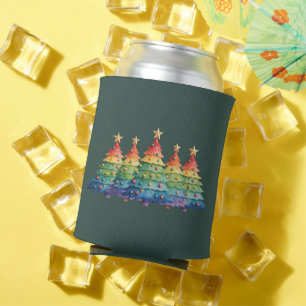 Christmas Pride Rainbow LGBTQ Equal Rights Gay  Can Cooler