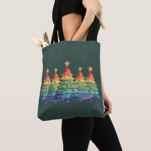 Christmas Pride Rainbow LGBTQ Equal Rights Gay Tote Bag