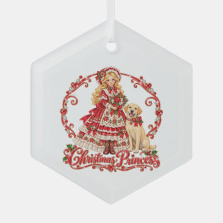 Christmas Princess and Pup Ornament