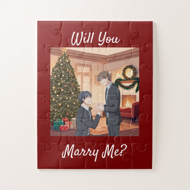 Christmas Proposal - Will You Marry Me? Him to Him Jigsaw Puzzle (Vertical)