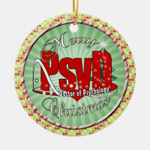 CHRISTMAS PsyD Doctor of Psychology Ceramic Ornament