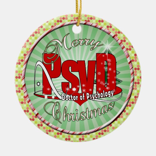 CHRISTMAS PsyD Doctor of Psychology Ceramic Ornament (Front)