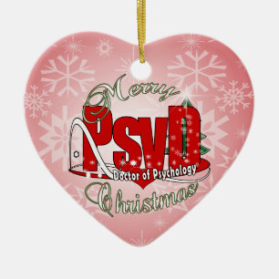 CHRISTMAS PsyD Doctor of Psychology Ceramic Tree Decoration