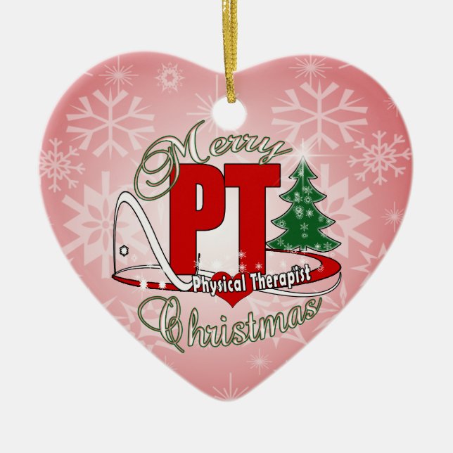 CHRISTMAS PT Physical Therapist Ceramic Ornament (Front)