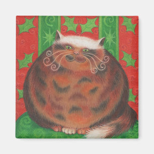 Christmas Pud square fridge magnet. Magnet