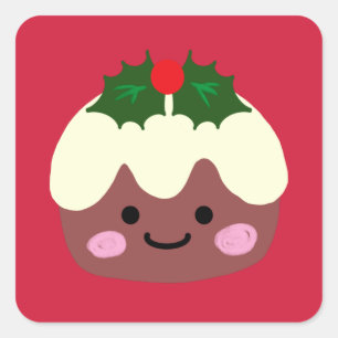 Christmas Pudding 1 Square Sticker