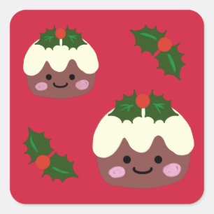 Christmas Pudding 2 Square Sticker