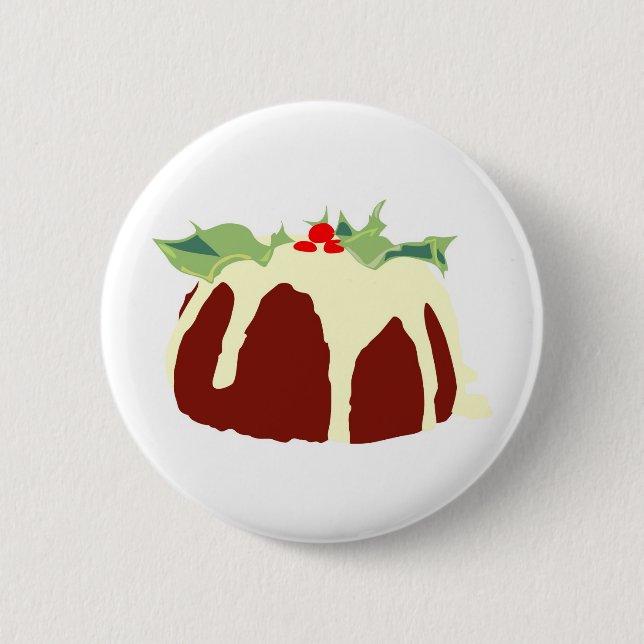 Christmas Pudding 6 Cm Round Badge (Front)