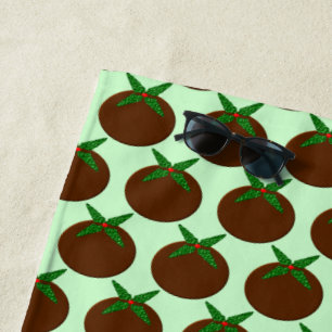 Christmas Pudding Beach Towel