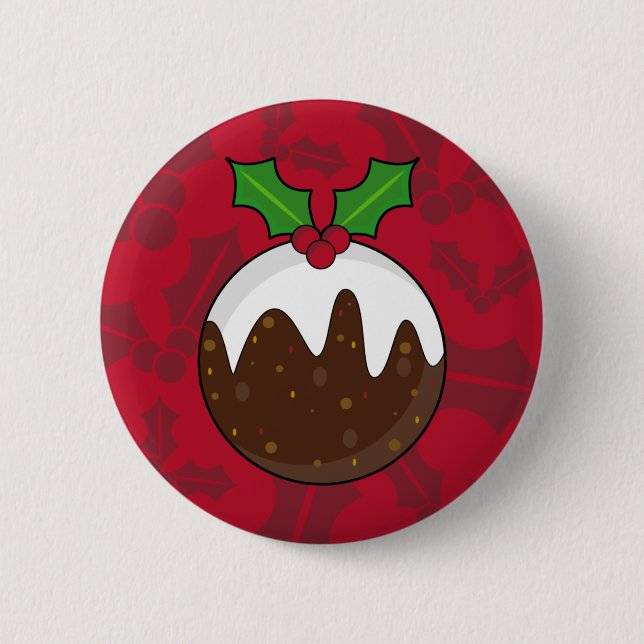Christmas Pudding Button Badge (Front)