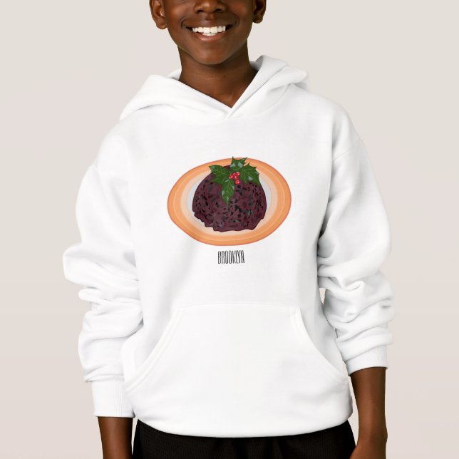 Christmas pudding cartoon illustration  (Front)