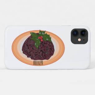 Christmas pudding cartoon illustration iPhone 11 case