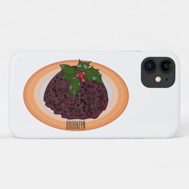 Christmas pudding cartoon illustration Case-Mate iPhone case (Back (Horizontal))