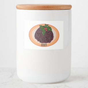 Christmas pudding cartoon illustration food label