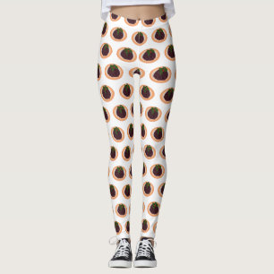 Christmas pudding cartoon illustration leggings