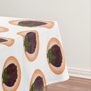 Christmas pudding cartoon illustration tablecloth