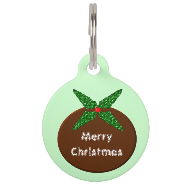 Christmas Pudding Custom Dog Tag (Front)