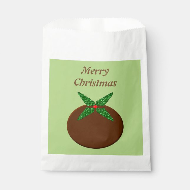 Christmas Pudding Custom Favour Bags (Front)