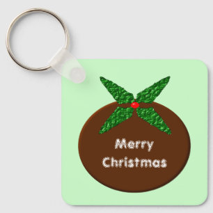Christmas Pudding Custom Key Ring