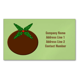 Christmas Pudding Custom Magnetic Business Card