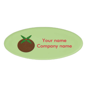Christmas Pudding Custom Name Tag