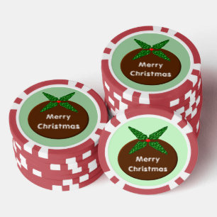 Christmas Pudding Custom Poker Chips