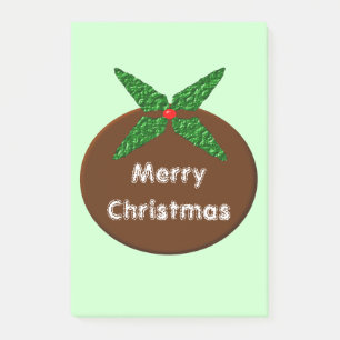 Christmas Pudding Custom Post it notes Pad