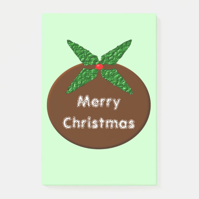 Christmas Pudding Custom Post it notes Pad (Front)