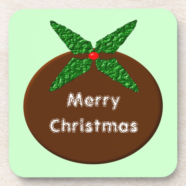 Christmas Pudding Customisable Coaster (Front)