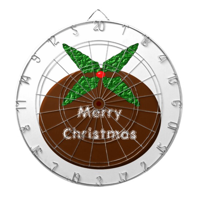 Christmas Pudding Customisable Dart Board (Front)