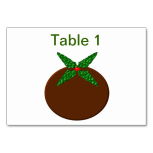 Christmas Pudding Customisable Tablecard Table Number