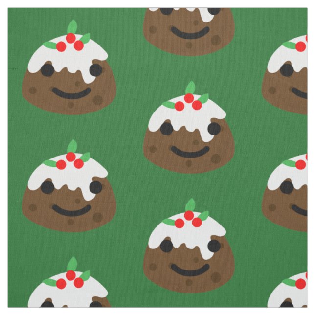 christmas pudding emoji fabric (Swatch)