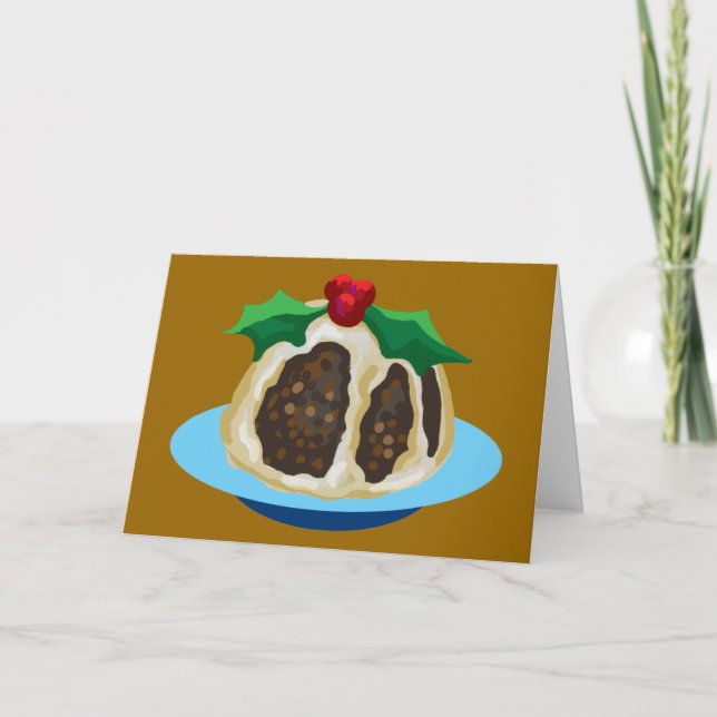 Christmas pudding holiday card (Front)