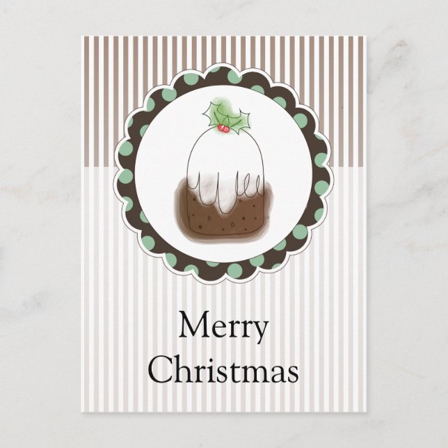 Christmas Pudding Holiday Postcard (Front)