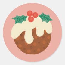 Christmas pudding illustration sticker