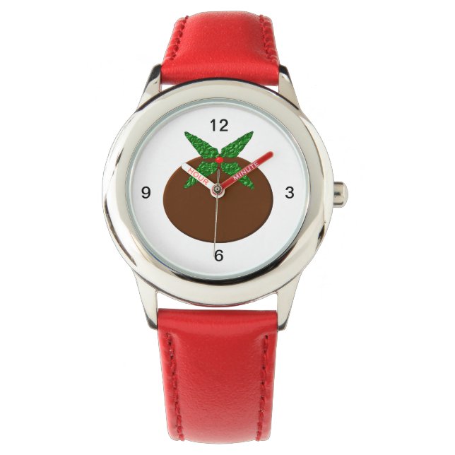 Christmas Pudding Kids Watch with Numbers (Front)