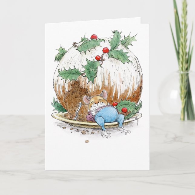 Christmas Pudding Mouse by Wallace Tripp Card (Front)