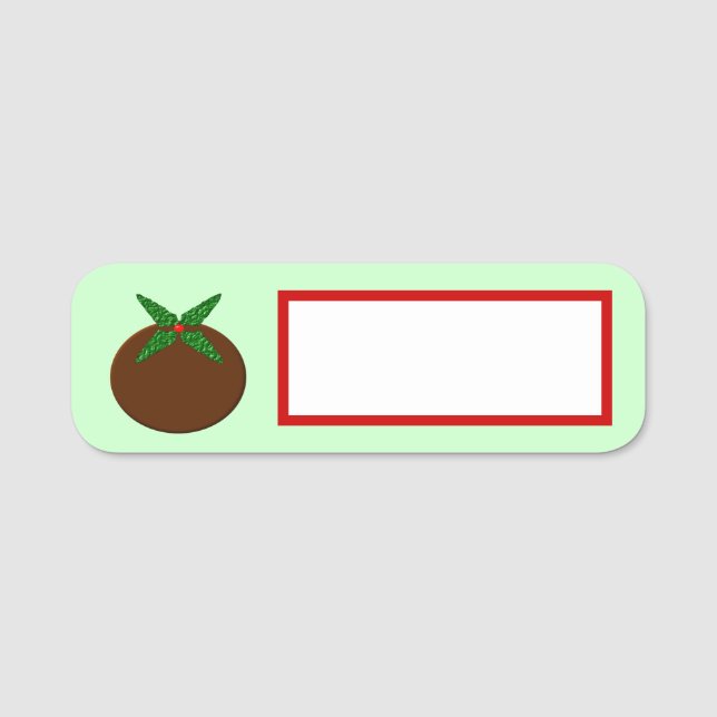 Christmas Pudding Name Tag (Front)