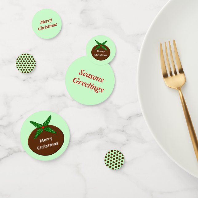 Christmas Pudding Personalised Confetti (Group)