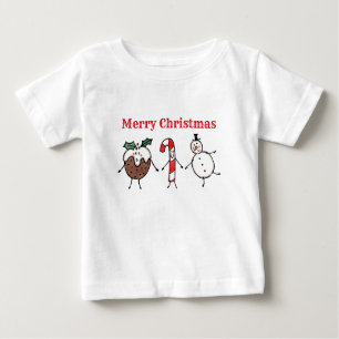 Christmas Pudding, Snowman and Candy Cane T-Shirt