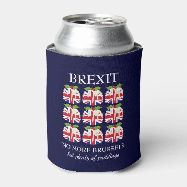 Christmas Pudding | Union Jack Blue | BREXIT Can Cooler (Can Front)